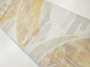 光悦垣に菖蒲・藤模様織出し袋帯